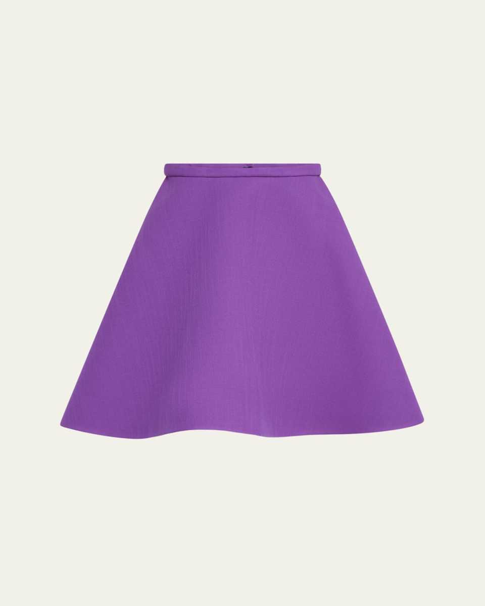 Flared Wool Midi Skirt